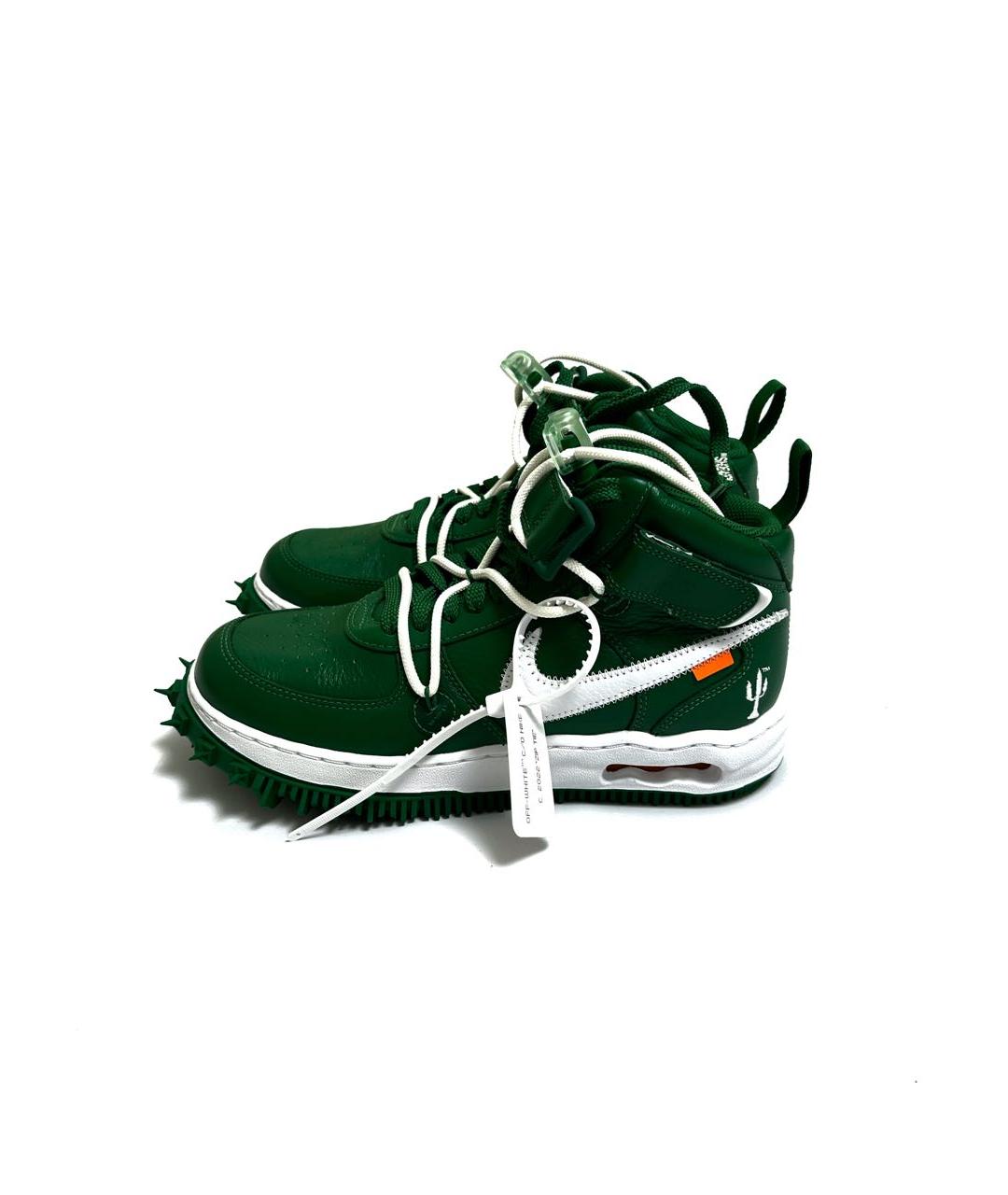 NIKE X OFF-WHITE Зеленые кожаные кроссовки, фото 3