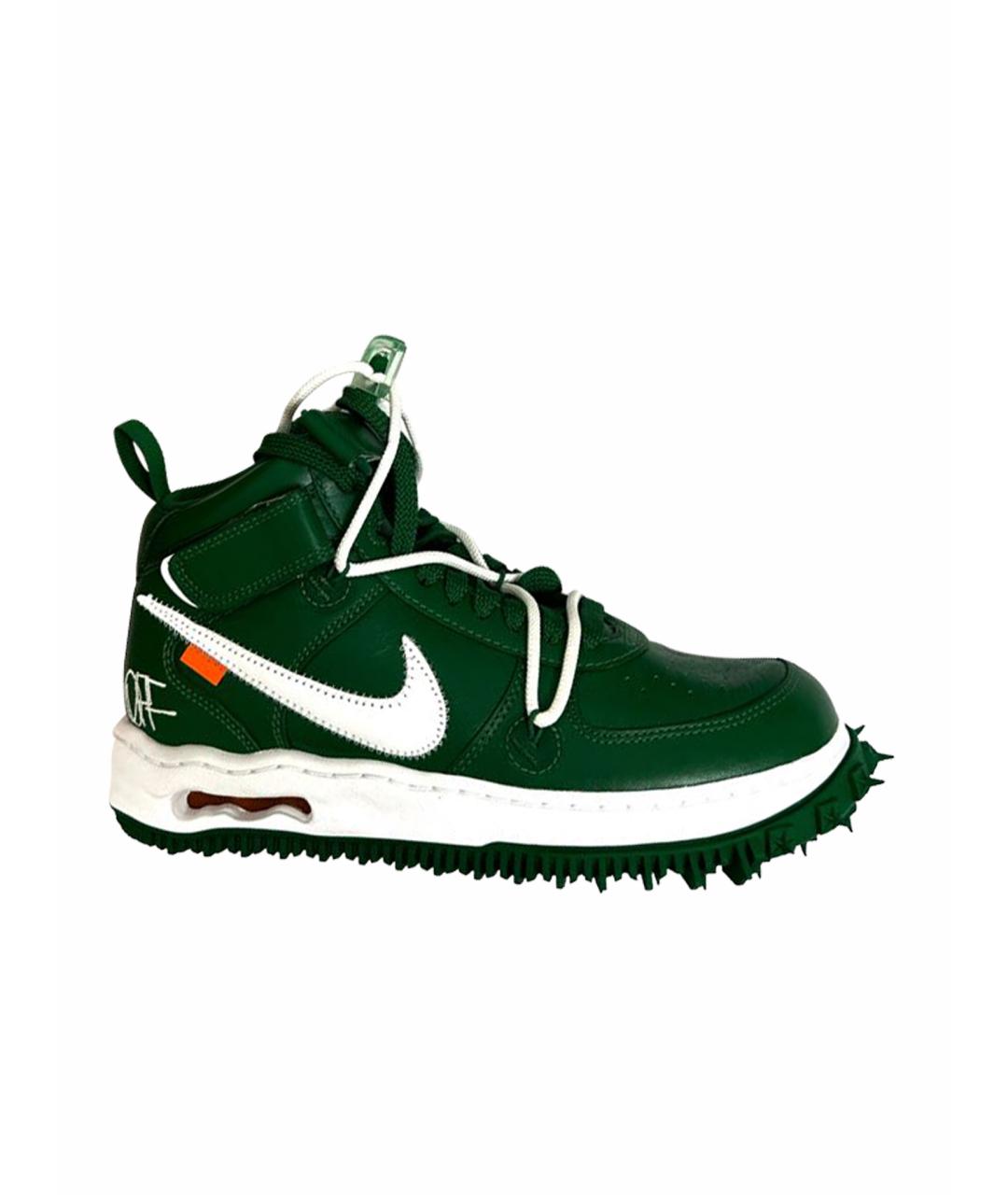 NIKE X OFF-WHITE Зеленые кожаные кроссовки, фото 1