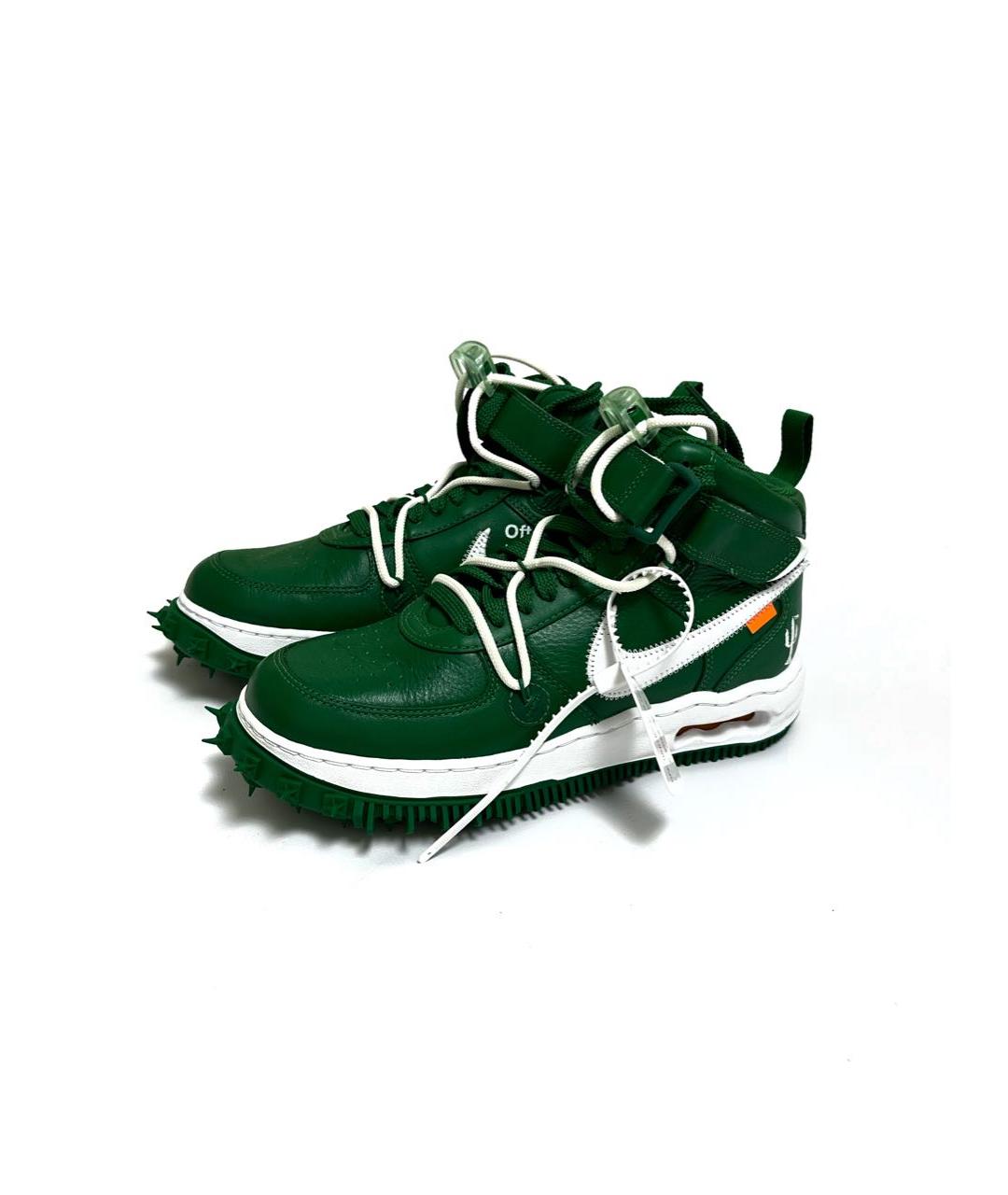 NIKE X OFF-WHITE Зеленые кожаные кроссовки, фото 2