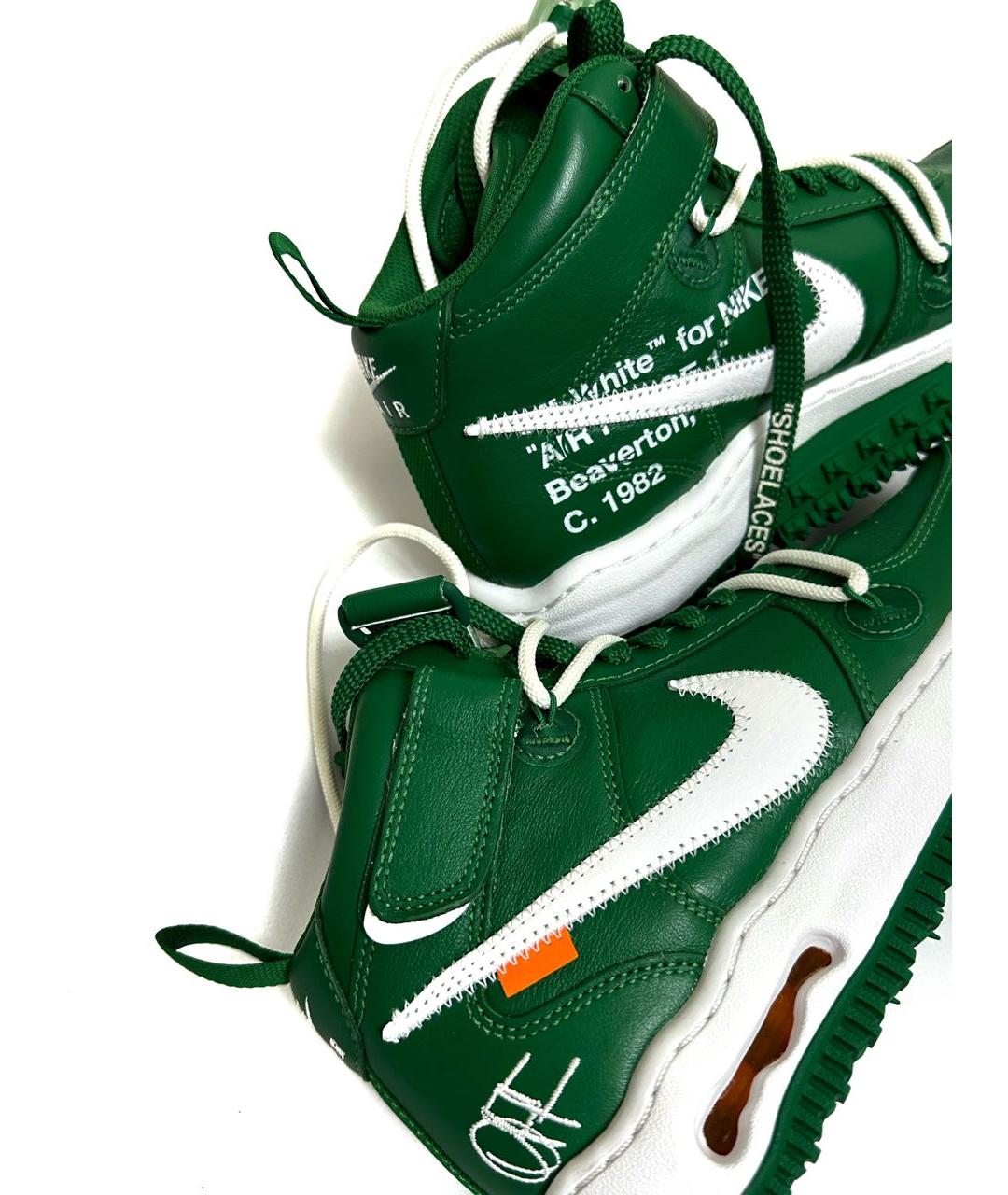 NIKE X OFF-WHITE Зеленые кожаные кроссовки, фото 4