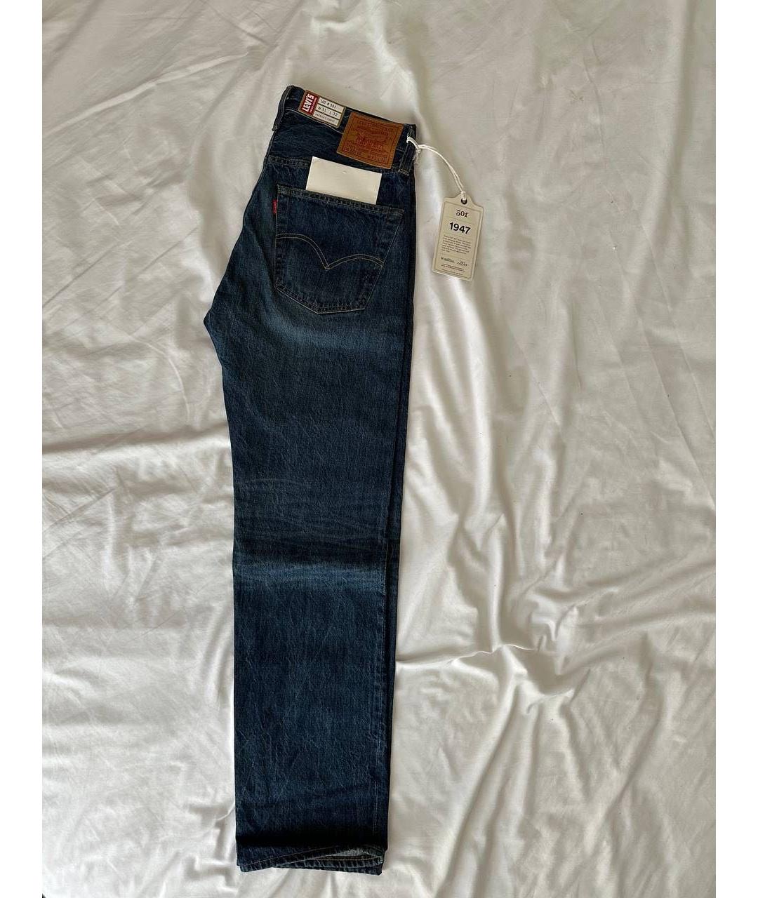 LEVI'S Темно-синие хлопковые прямые джинсы, фото 5