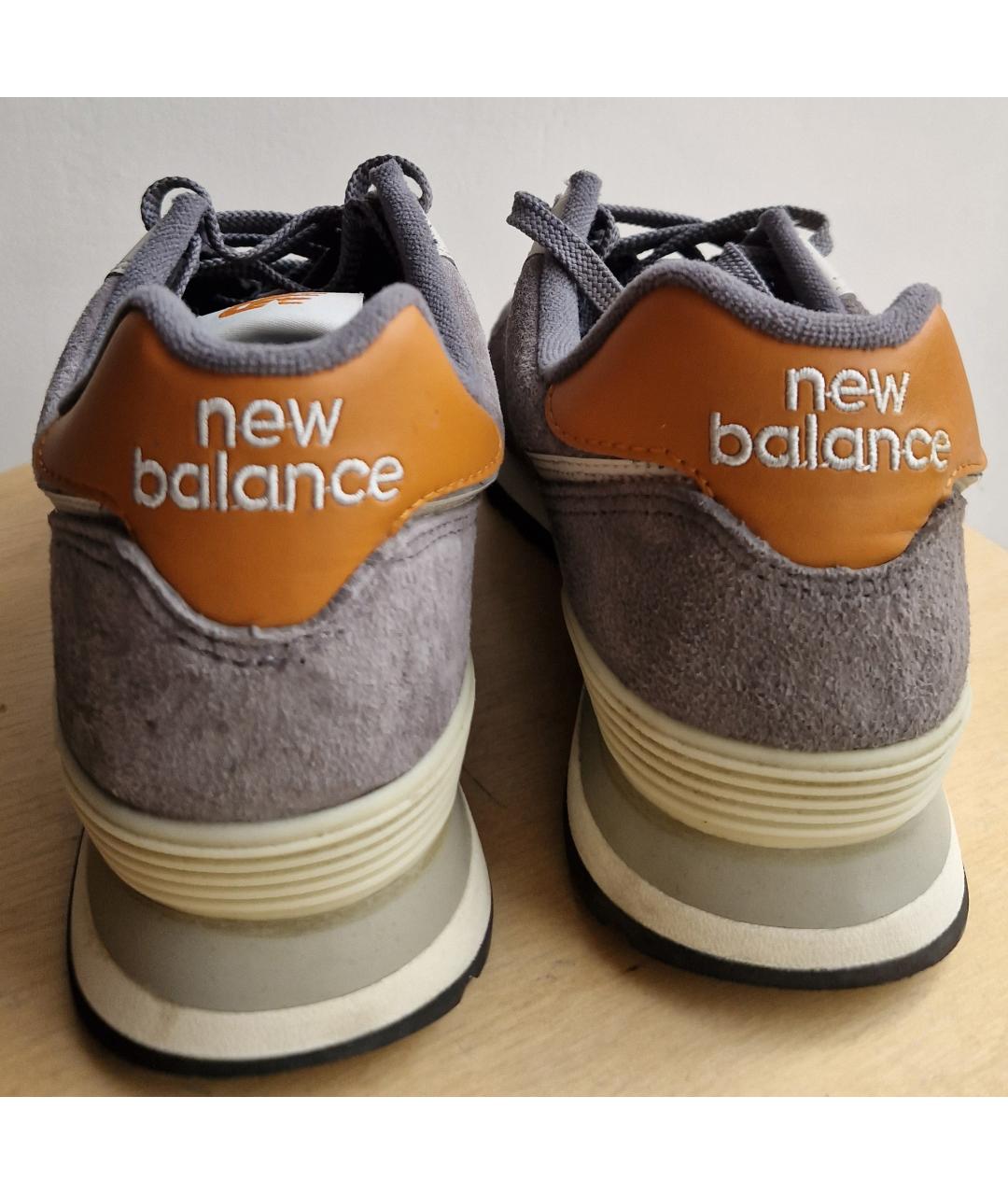 NEW BALANCE Серые замшевые низкие кроссовки / кеды, фото 2