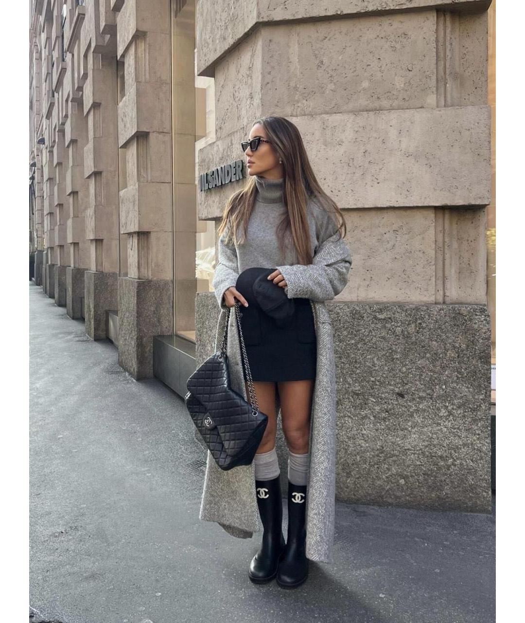 CHANEL Черные резиновые сапоги, фото 4