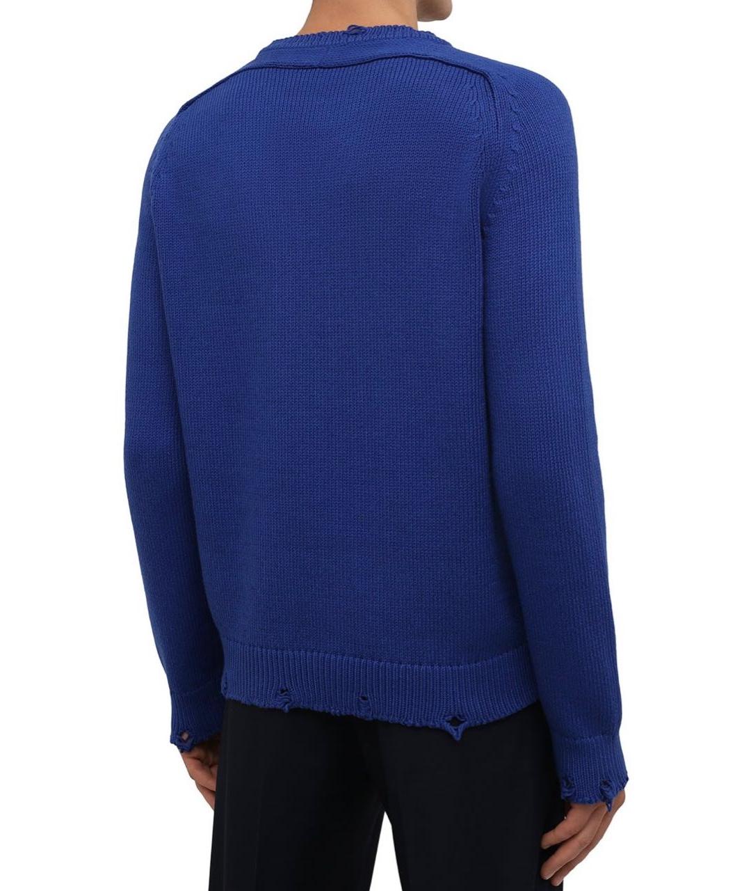 SAINT LAURENT Синий хлопковый джемпер / свитер, фото 2