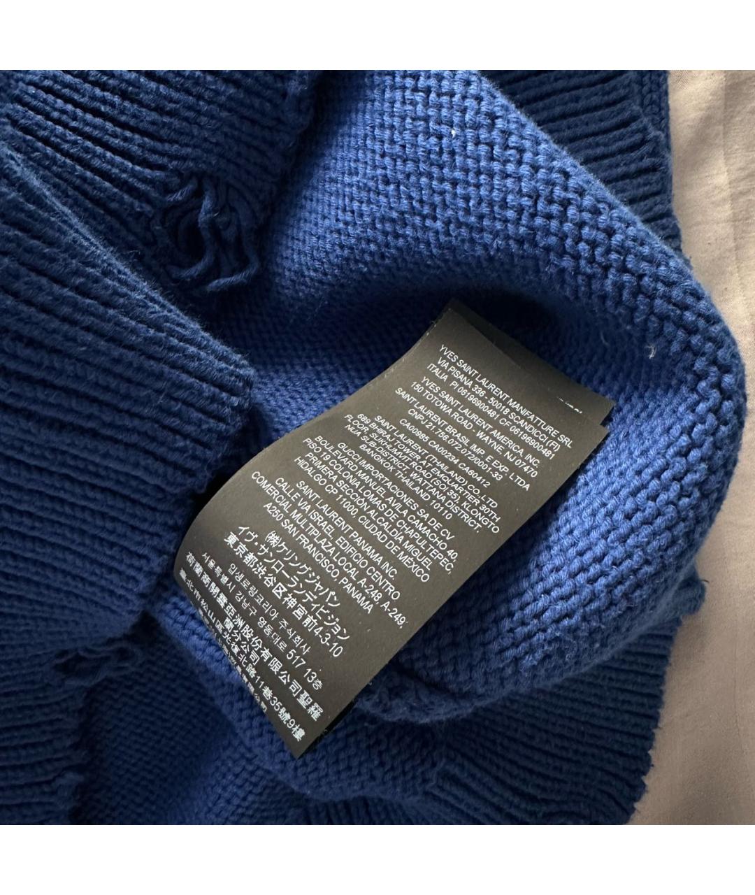 SAINT LAURENT Синий хлопковый джемпер / свитер, фото 5