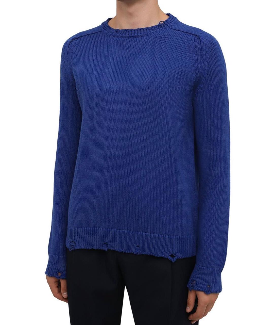 SAINT LAURENT Синий хлопковый джемпер / свитер, фото 3