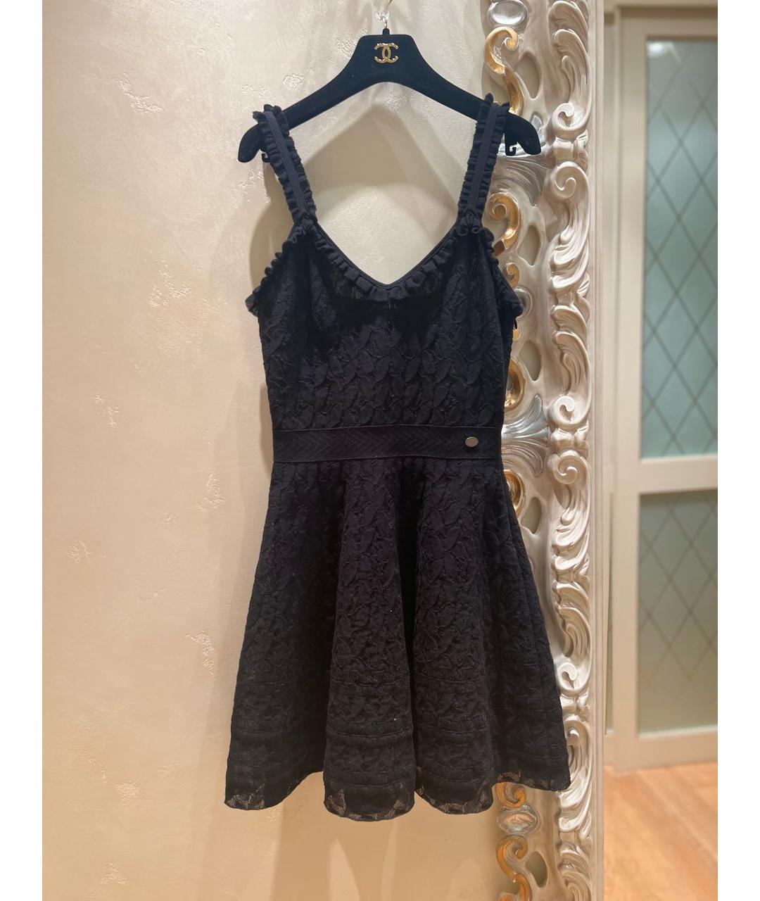 CHANEL Черное полиамидовое коктейльное платье, фото 9