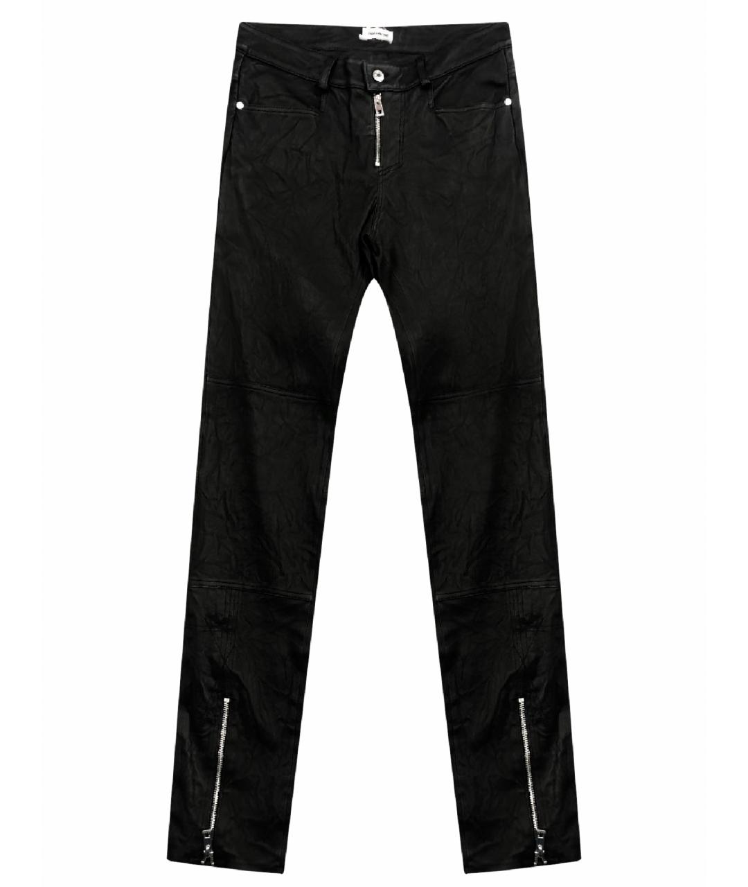 ZADIG & VOLTAIRE Черные кожаные прямые брюки, фото 1
