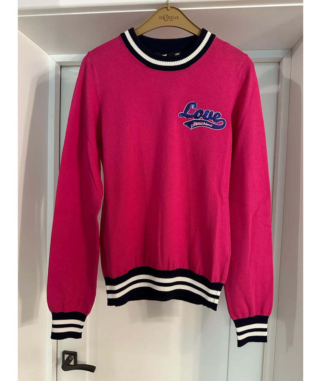 LOVE MOSCHINO Розовый хлопковый джемпер / свитер, фото 9