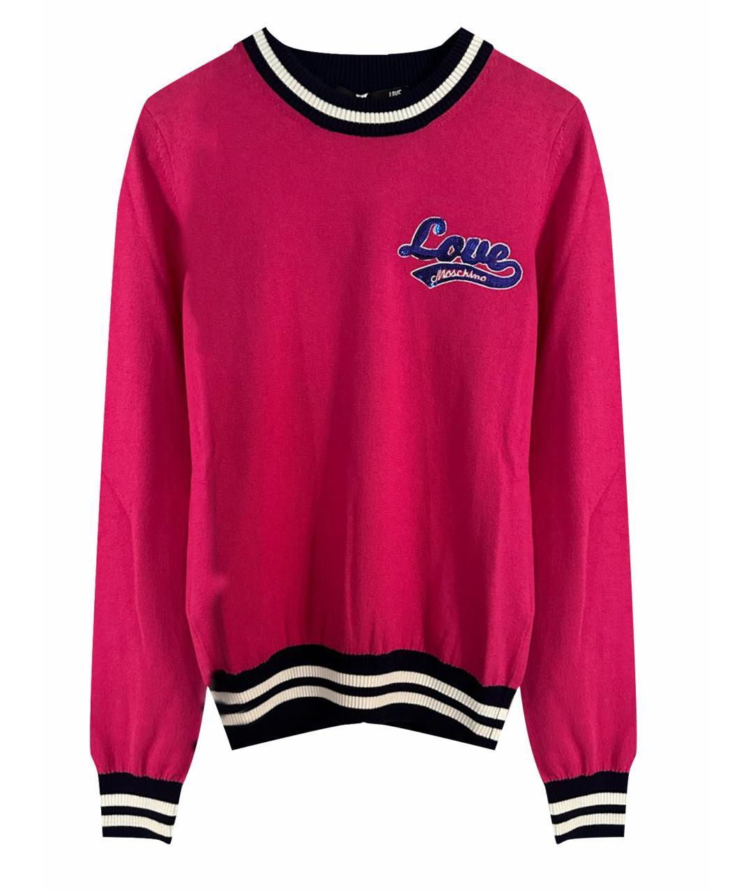 LOVE MOSCHINO Розовый хлопковый джемпер / свитер, фото 1