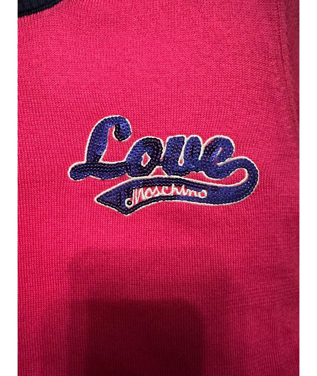 LOVE MOSCHINO Розовый хлопковый джемпер / свитер, фото 4