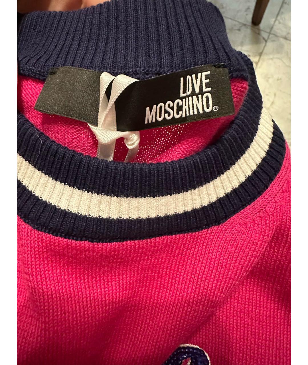 LOVE MOSCHINO Розовый хлопковый джемпер / свитер, фото 7