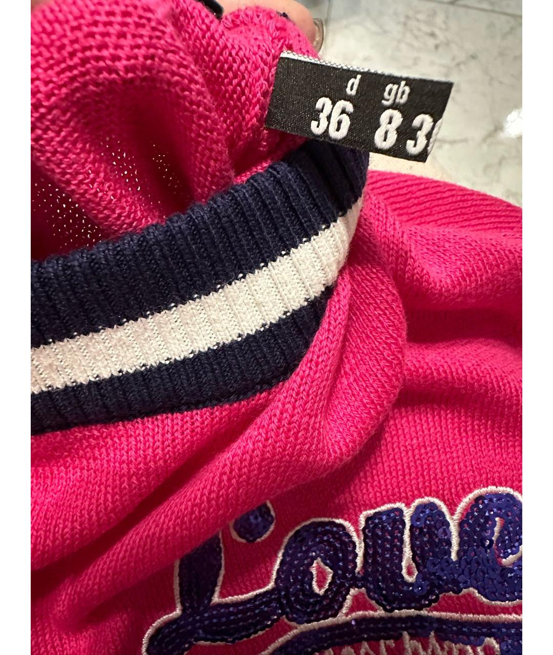 LOVE MOSCHINO Розовый хлопковый джемпер / свитер, фото 5