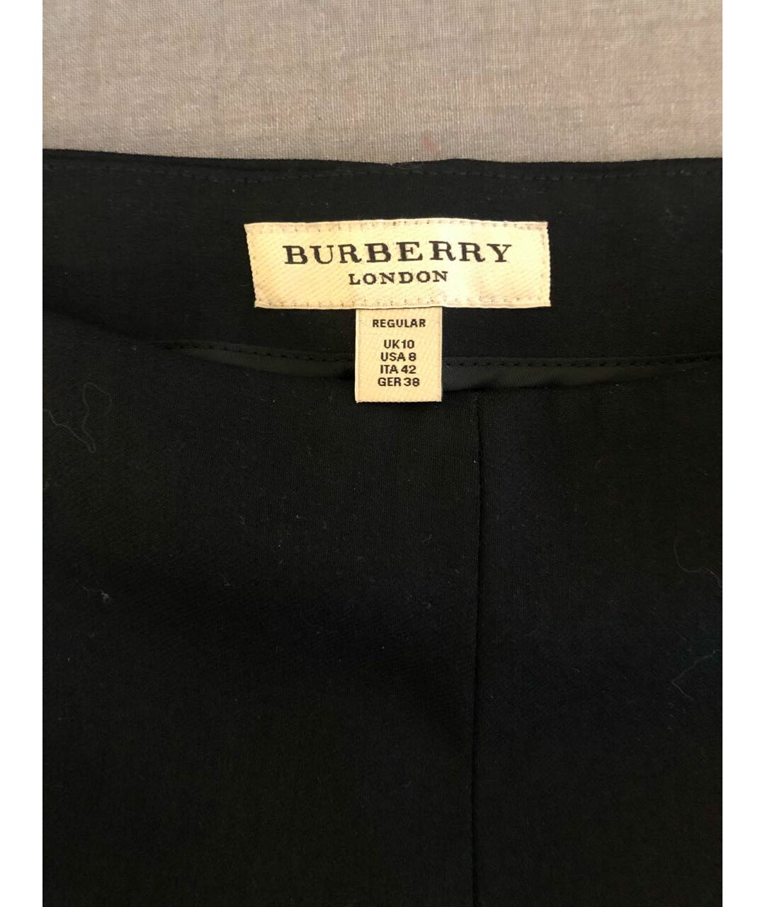 BURBERRY Черные шерстяные прямые брюки, фото 3