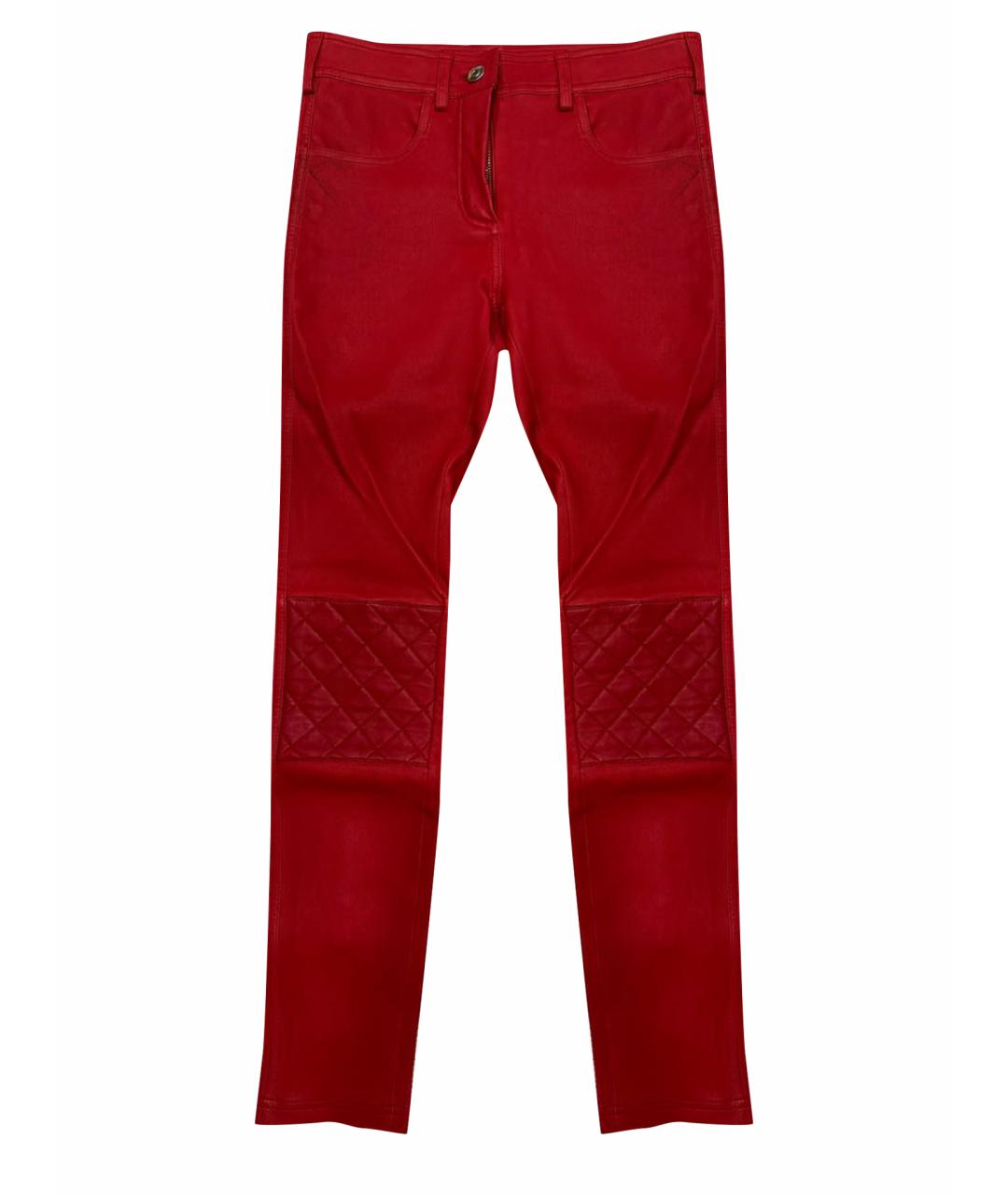 GIVENCHY Красные кожаные брюки узкие, фото 1