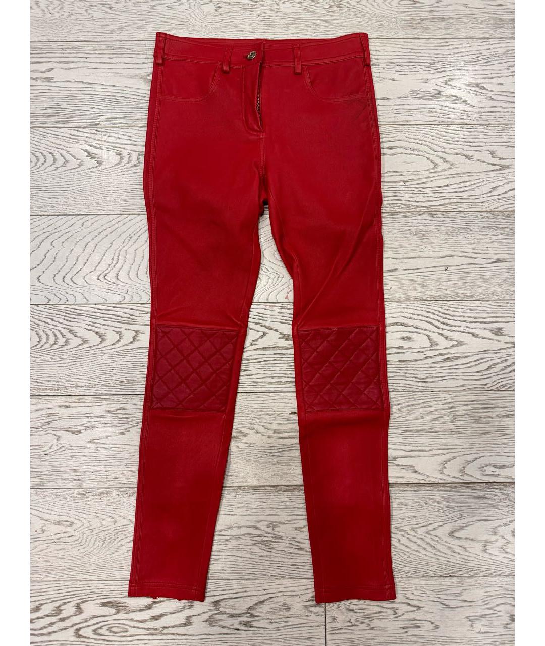 GIVENCHY Красные кожаные брюки узкие, фото 5