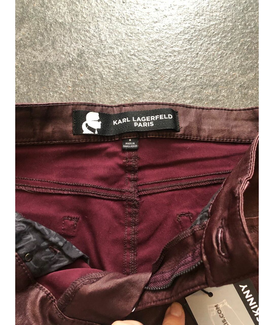 KARL LAGERFELD Бордовые джинсы слим, фото 3