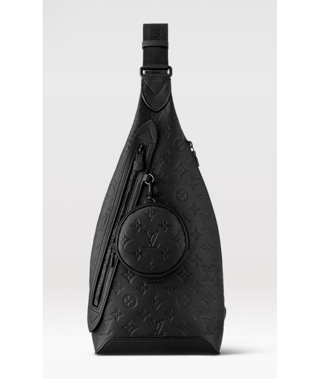 LOUIS VUITTON Черная кожаная сумка на плечо, фото 4