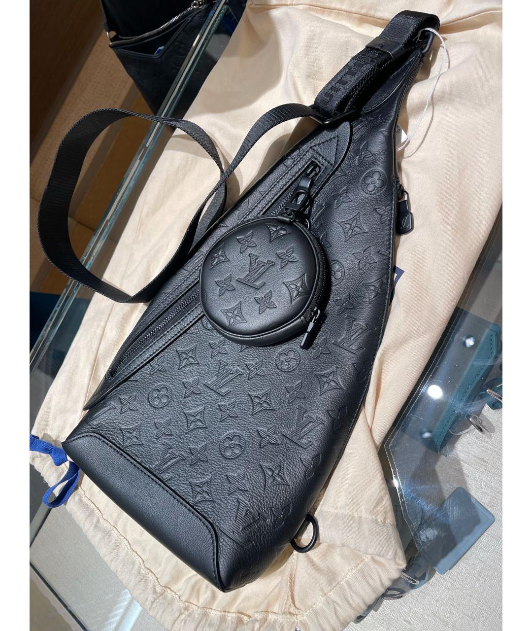 LOUIS VUITTON Черная кожаная сумка на плечо, фото 2