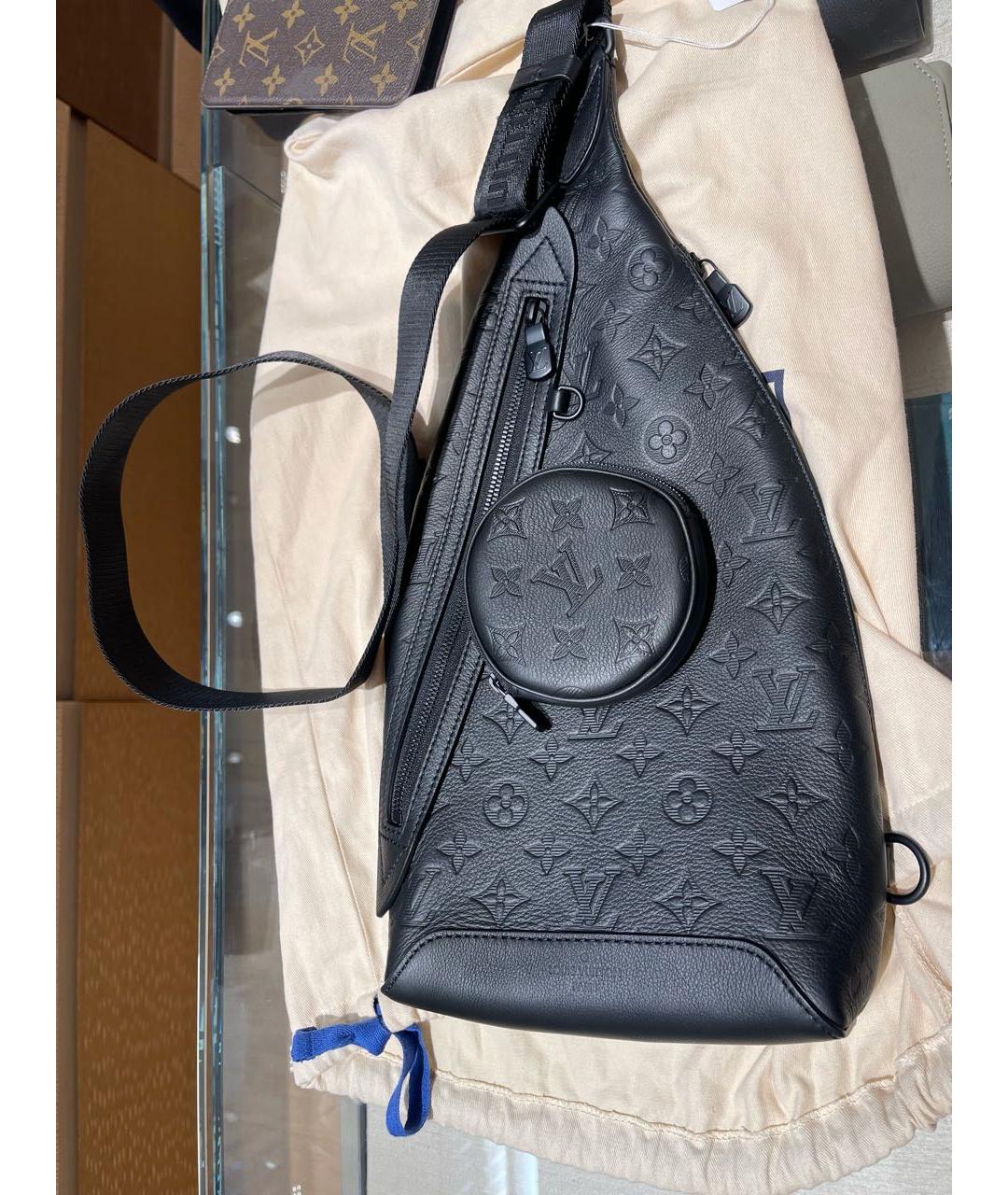 LOUIS VUITTON Черная кожаная сумка на плечо, фото 3