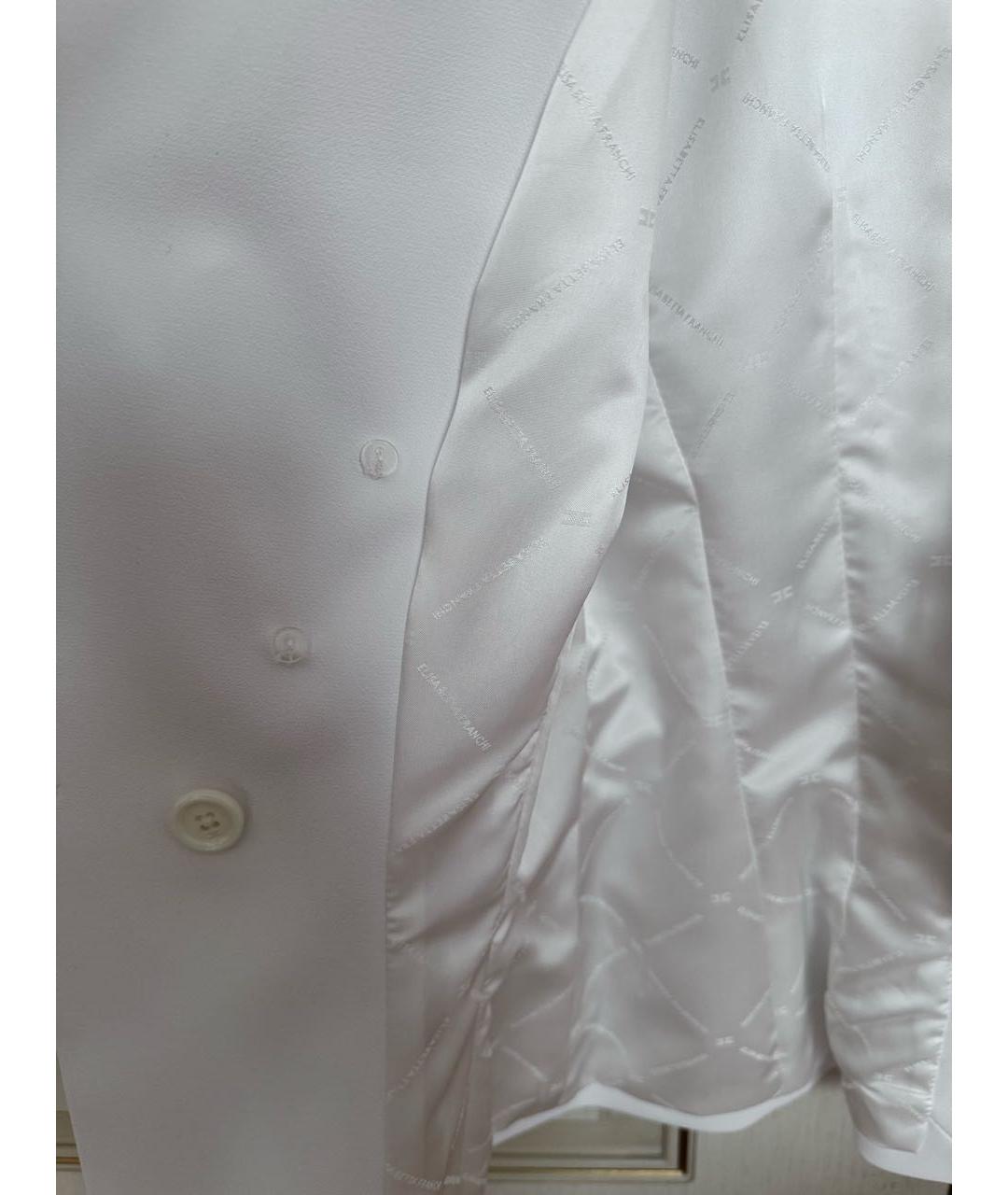 ELISABETTA FRANCHI Белый полиэстеровый жакет/пиджак, фото 5