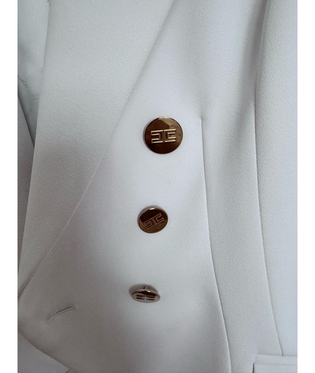 ELISABETTA FRANCHI Белый полиэстеровый жакет/пиджак, фото 6