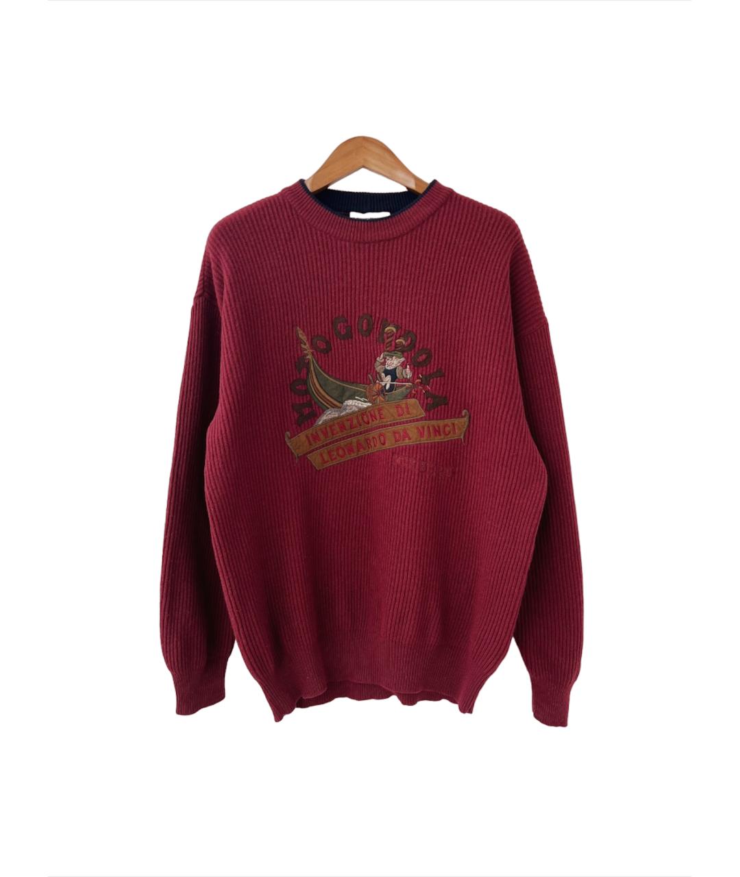ICEBERG Бордовый шерстяной джемпер / свитер, фото 4