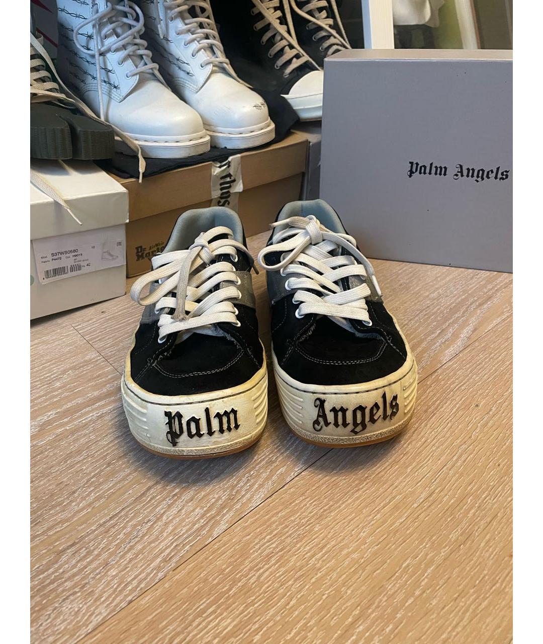 PALM ANGELS Черные замшевые низкие кроссовки / кеды, фото 2
