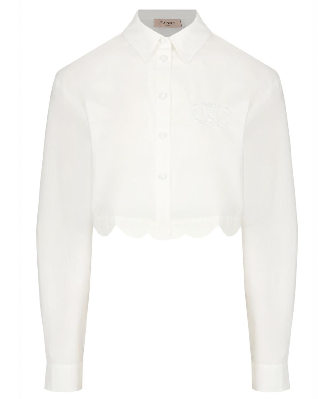 TWIN-SET Белая хлопковая рубашка, фото 1