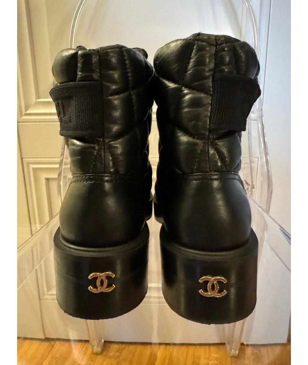 CHANEL Черные кожаные ботинки, фото 3