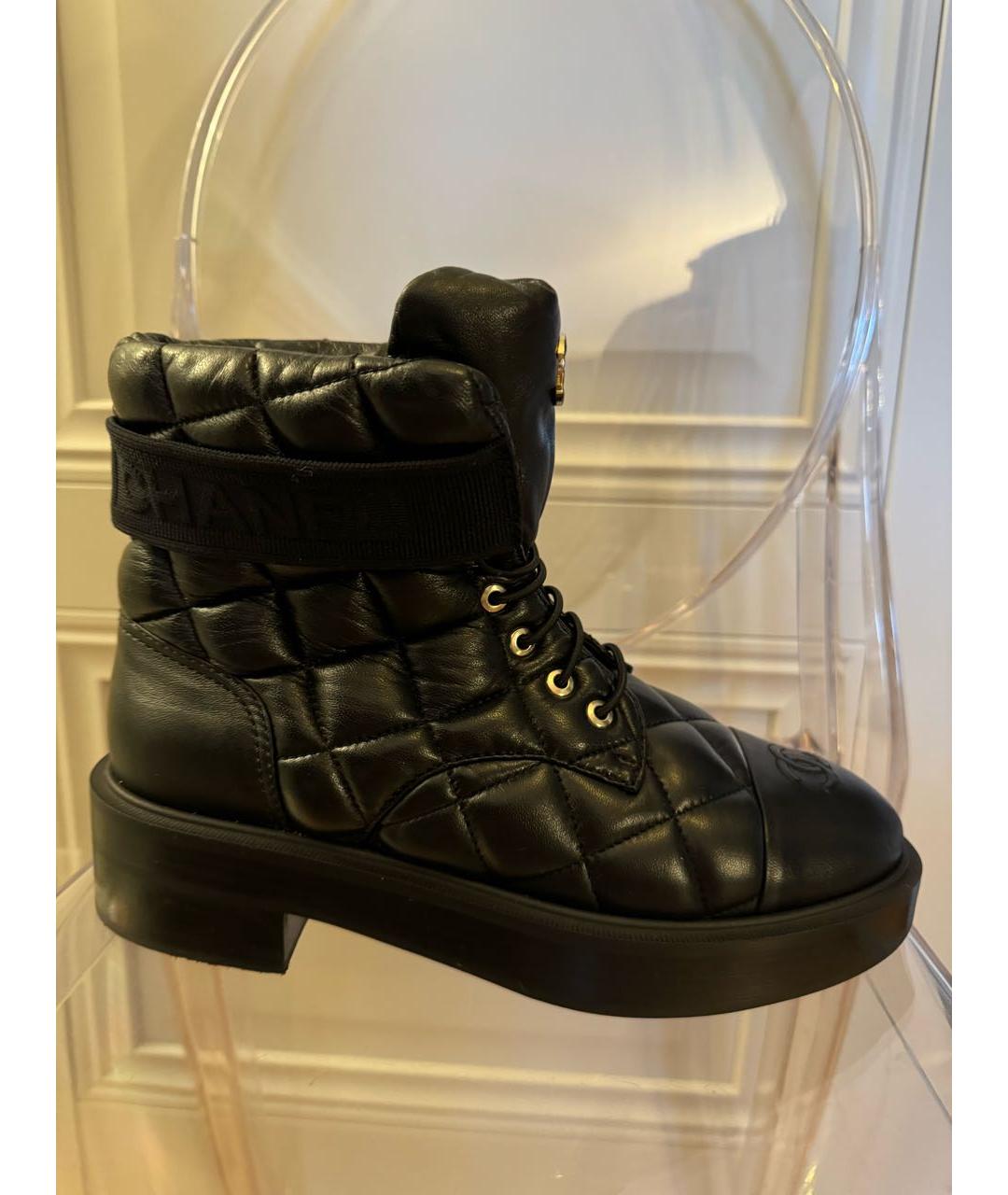 CHANEL Черные кожаные ботинки, фото 8