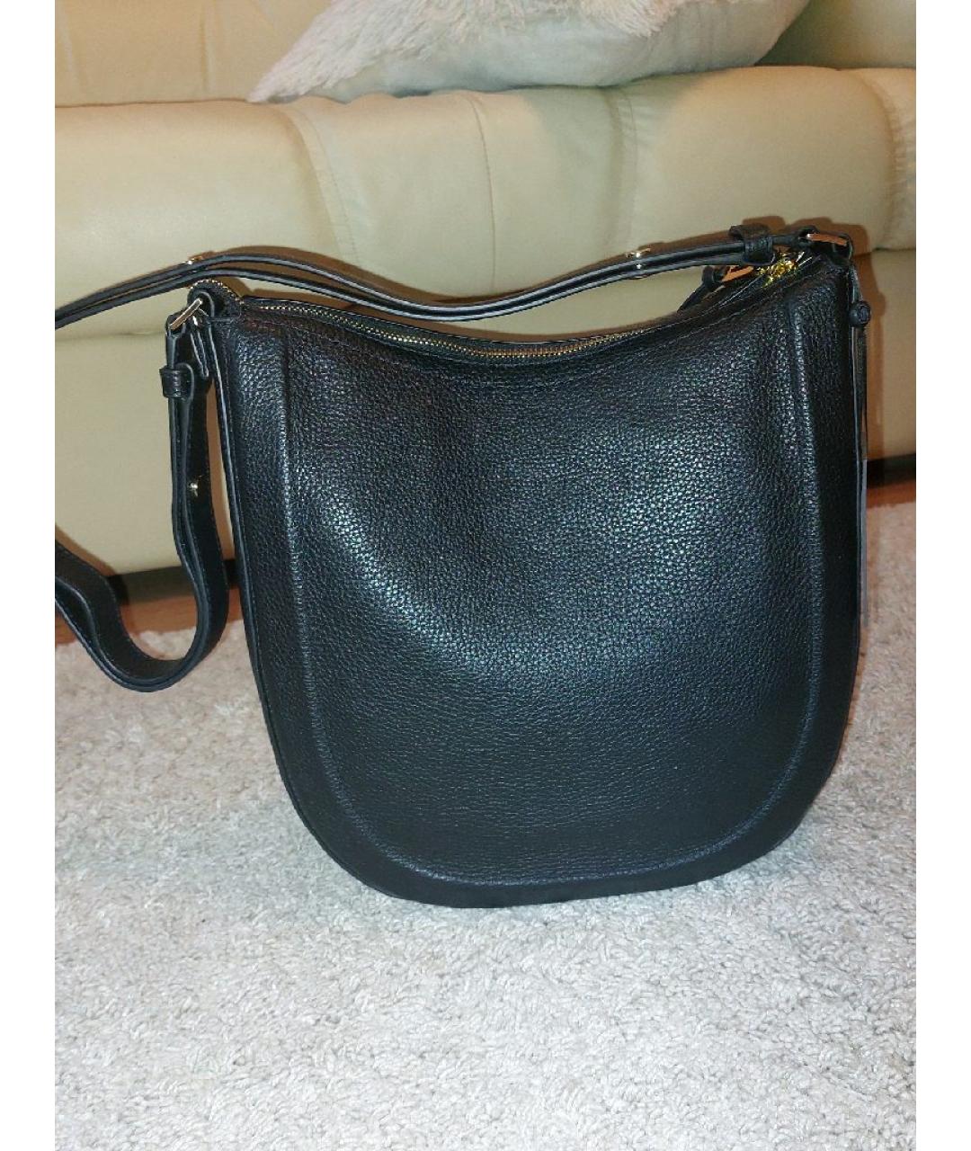 DKNY Черная кожаная сумка через плечо, фото 3