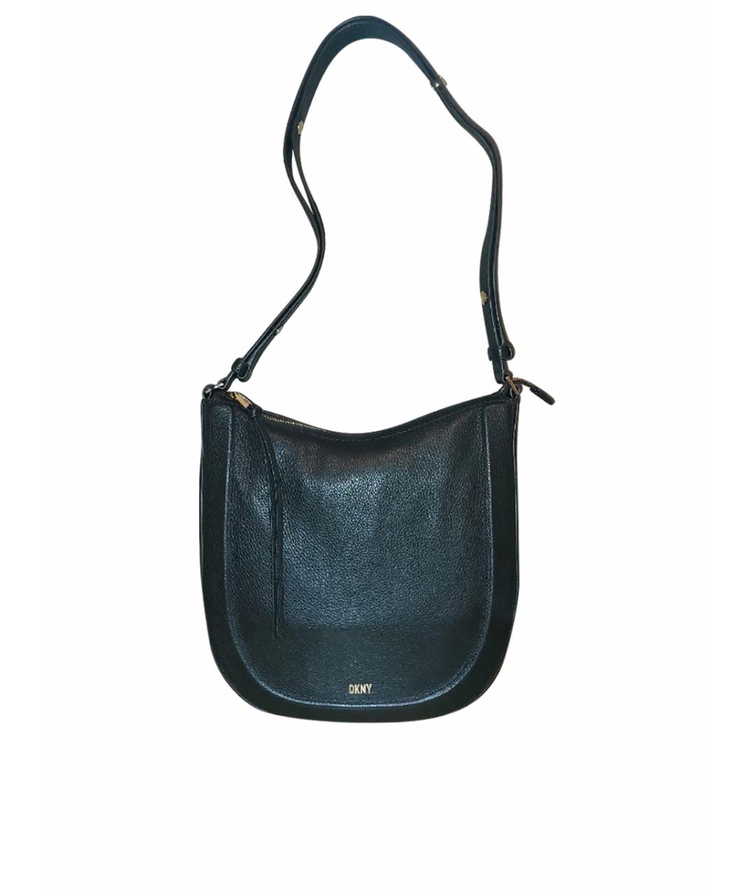 DKNY Черная кожаная сумка через плечо, фото 1