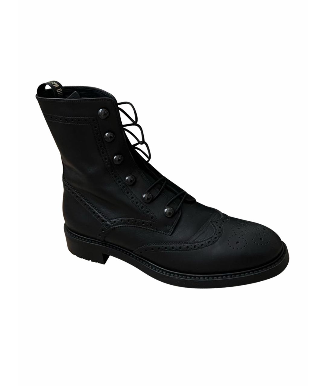 CHRISTIAN DIOR PRE-OWNED Черные кожаные ботинки, фото 1