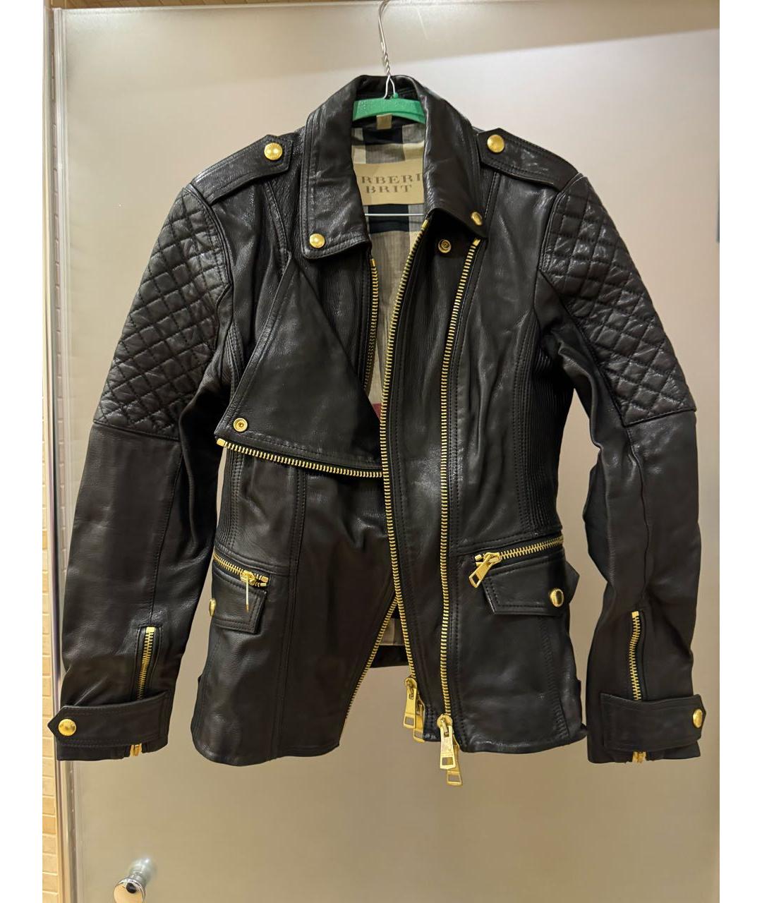 BURBERRY Черная кожаная куртка, фото 7