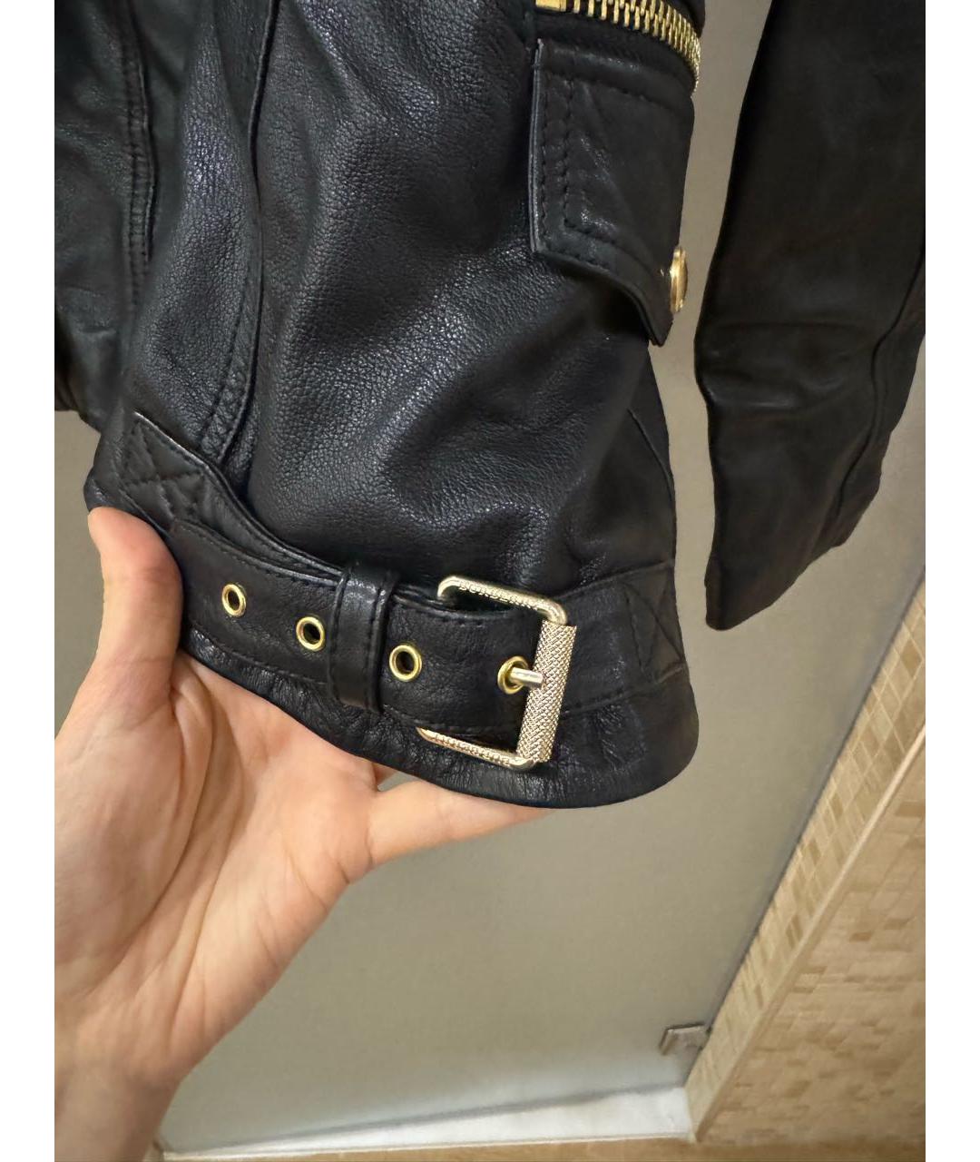 BURBERRY Черная кожаная куртка, фото 5