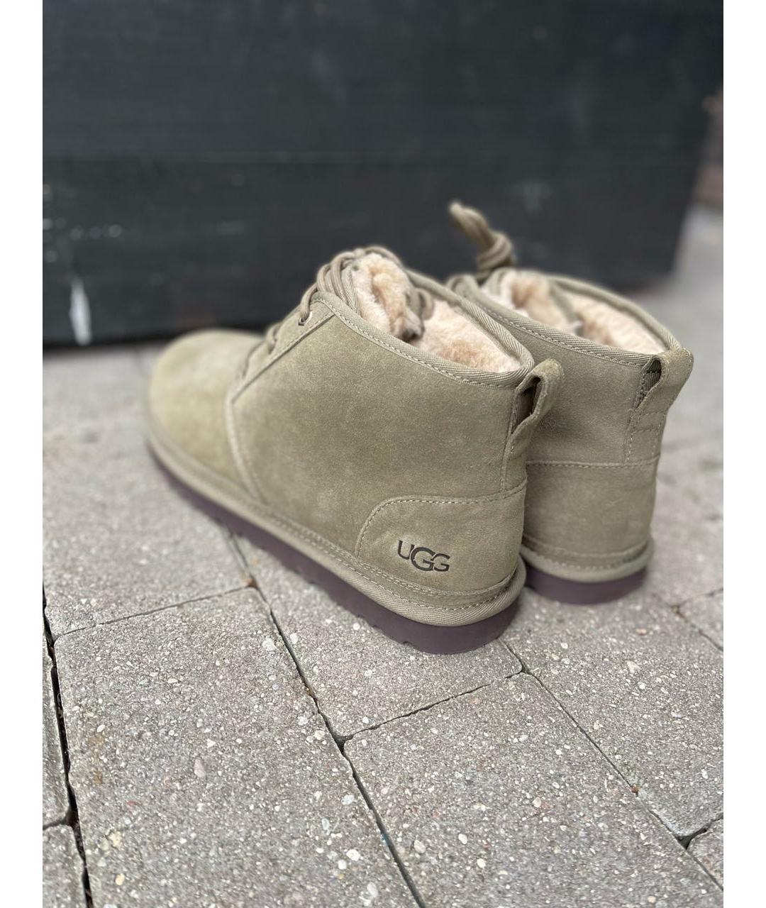 UGG AUSTRALIA Хаки замшевые низкие ботинки, фото 8