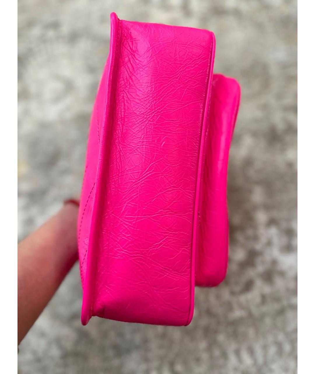 SAINT LAURENT Розовая кожаная сумка через плечо, фото 5