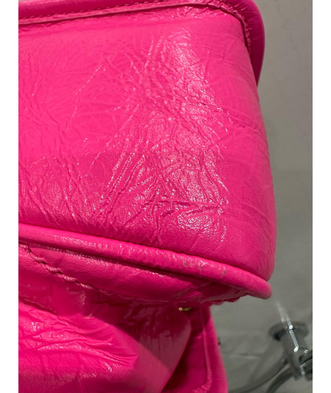 SAINT LAURENT Розовая кожаная сумка через плечо, фото 7