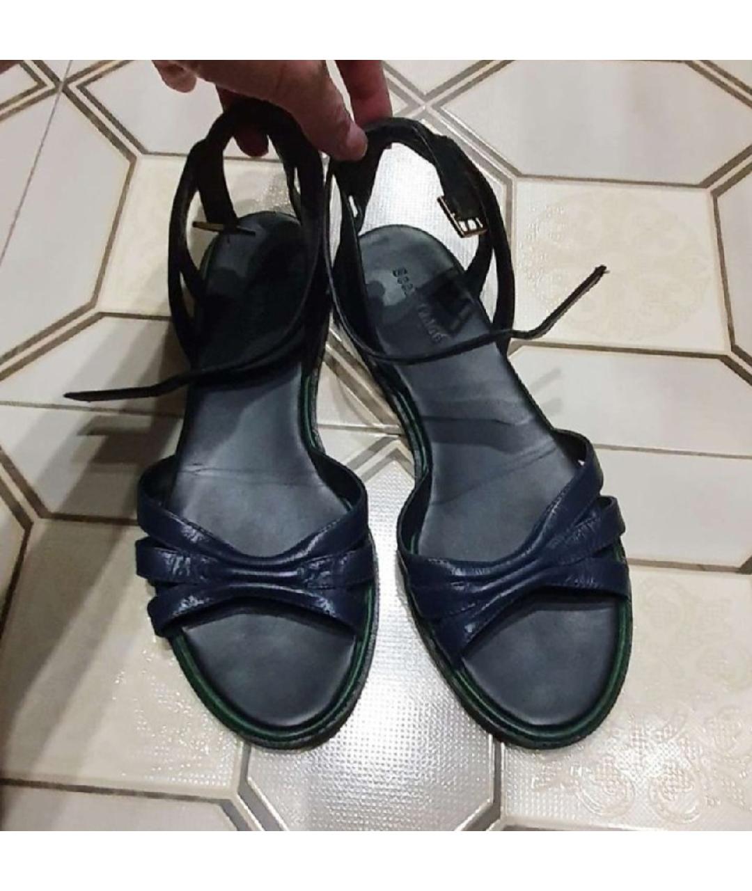 SEE BY CHLOE Темно-синие кожаные сандалии, фото 2