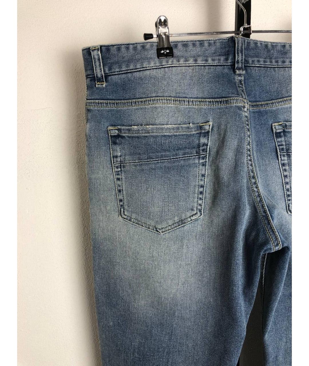 FENDI Голубые хлопковые прямые джинсы, фото 5