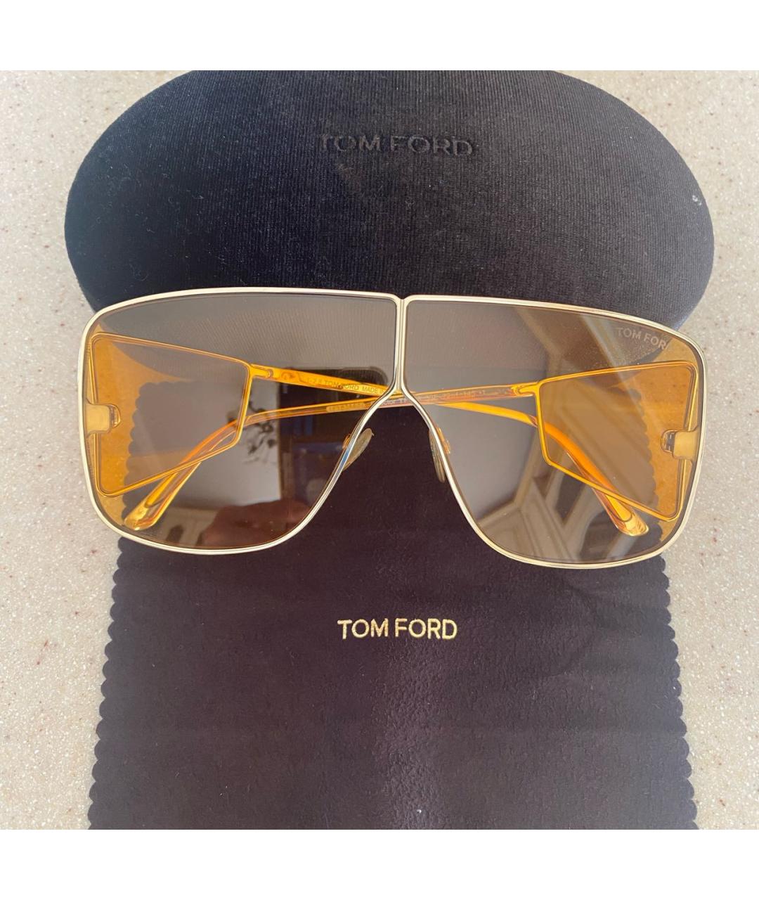 TOM FORD Золотые металлические солнцезащитные очки, фото 4