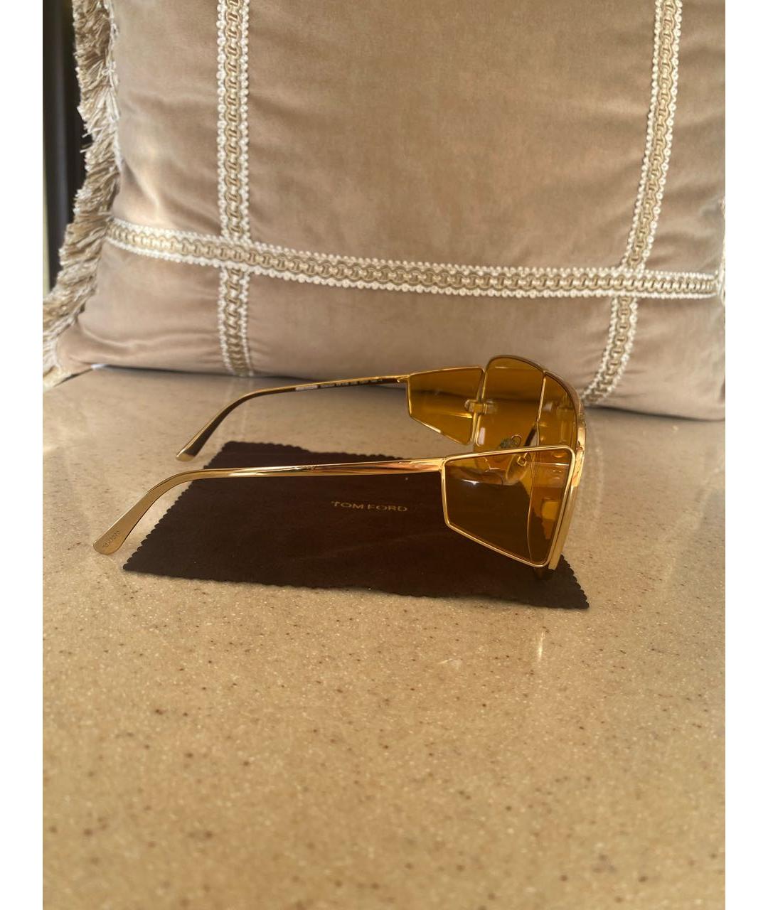 TOM FORD Золотые металлические солнцезащитные очки, фото 3