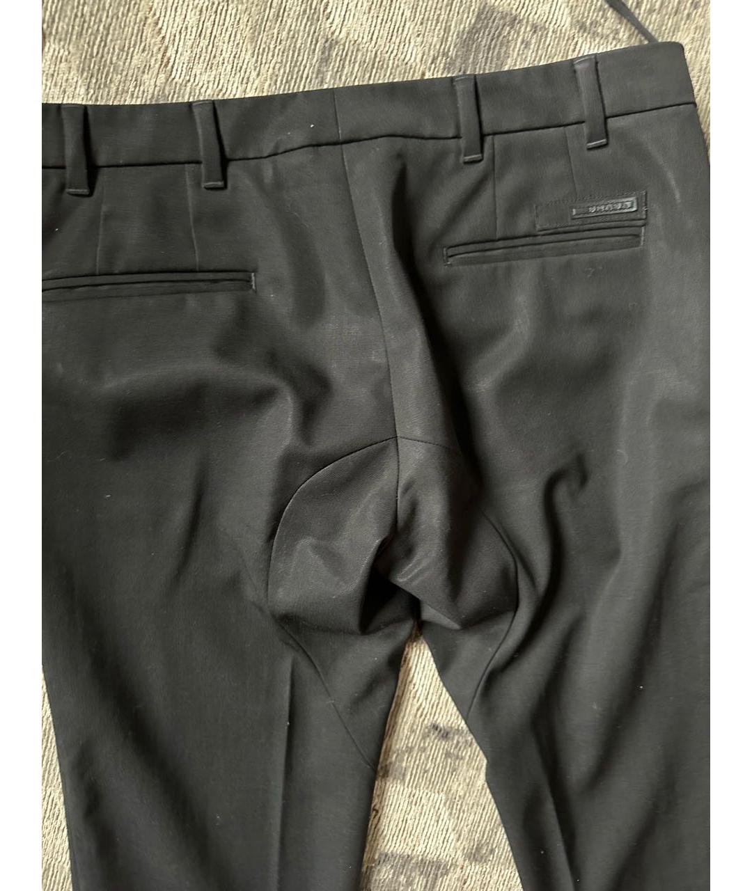 PRADA Черные шерстяные брюки узкие, фото 5