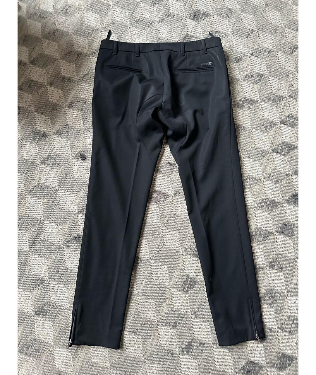 PRADA Черные шерстяные брюки узкие, фото 2