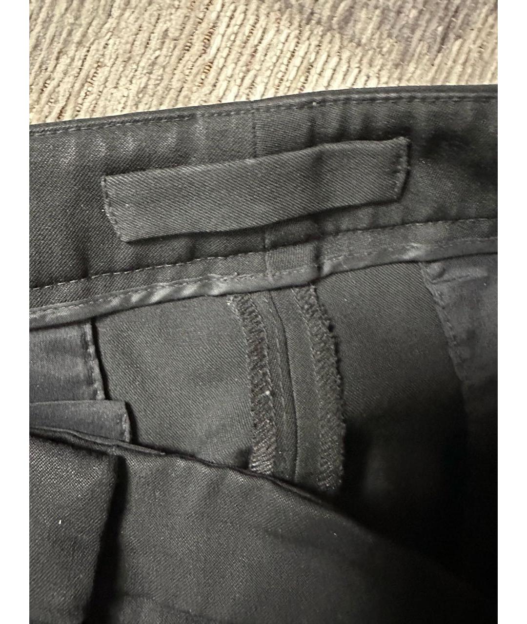 PRADA Черные шерстяные брюки узкие, фото 7