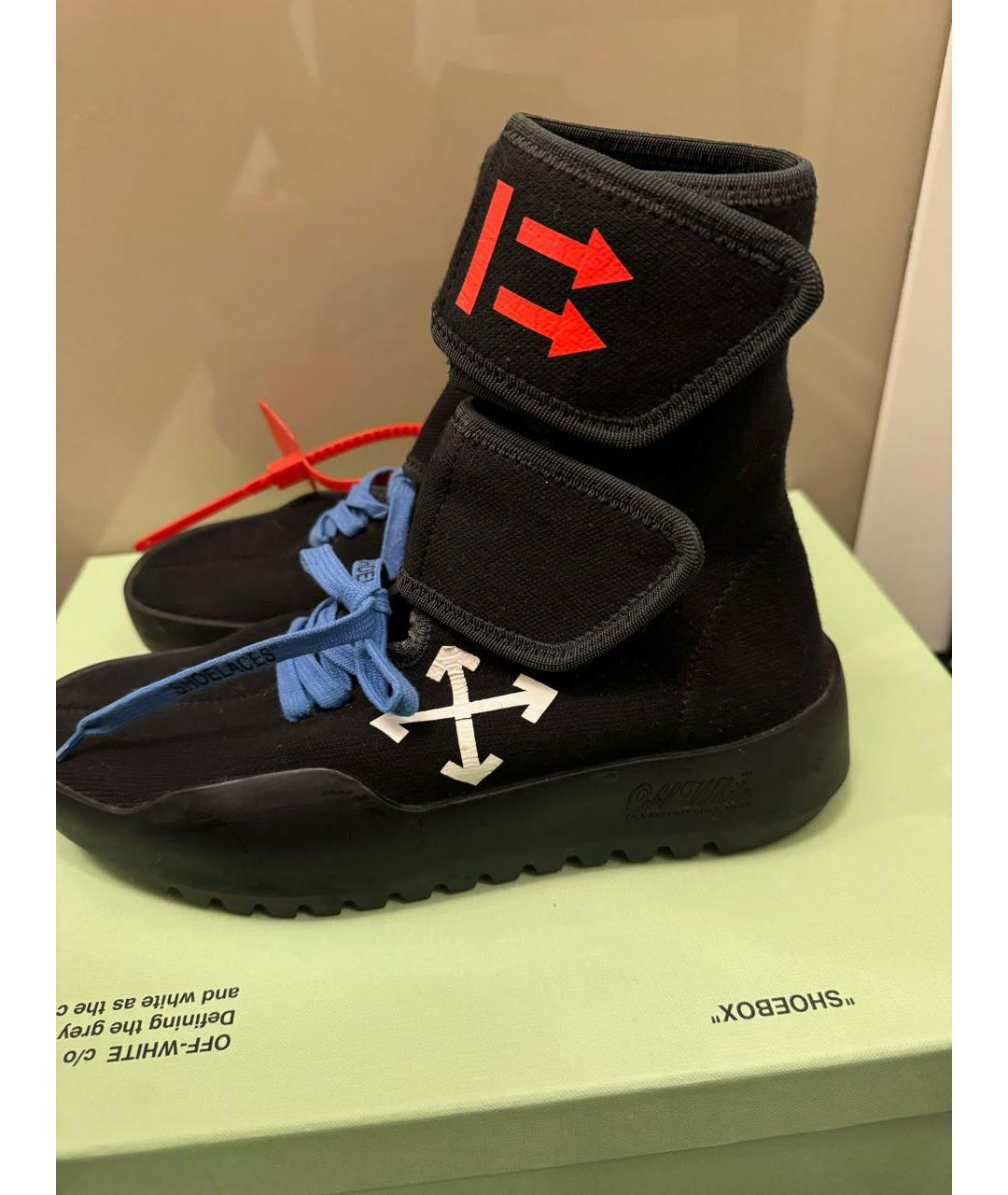 OFF-WHITE Черные текстильные кроссовки, фото 8