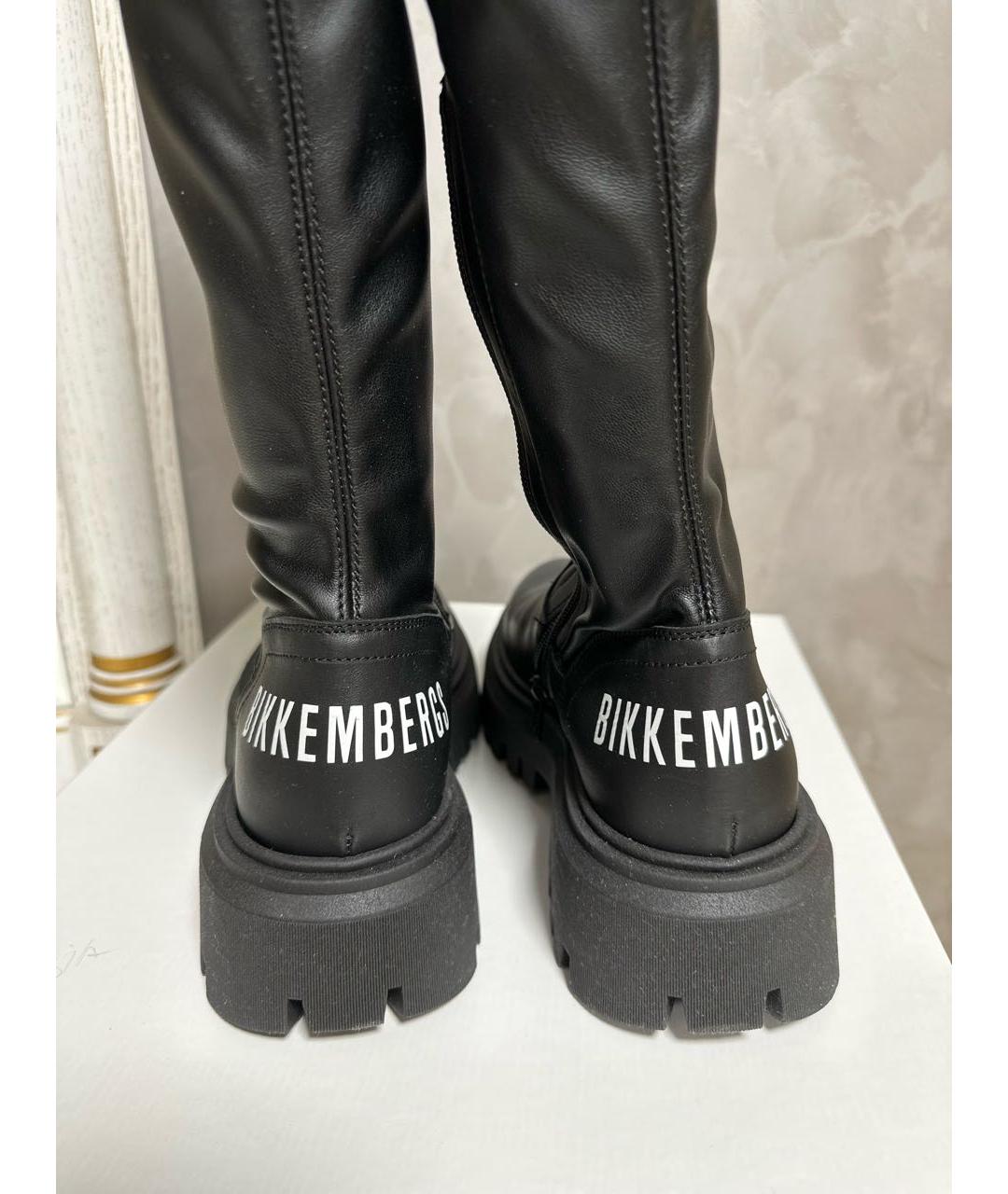 BIKKEMBERGS Черные кожаные сапоги, фото 4