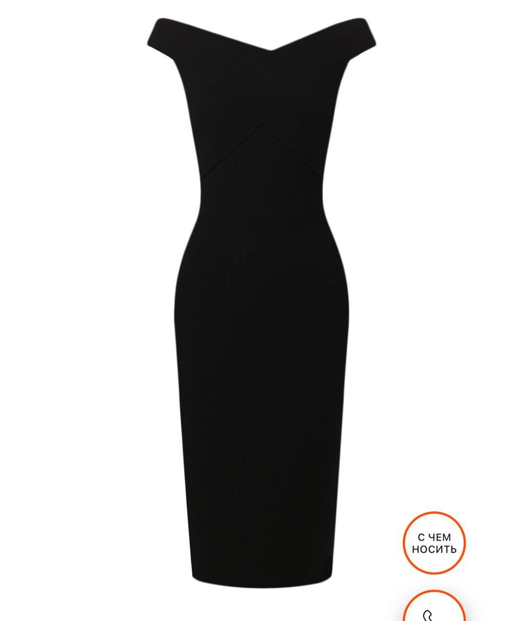 ROLAND MOURET Черное шерстяное коктейльное платье, фото 1