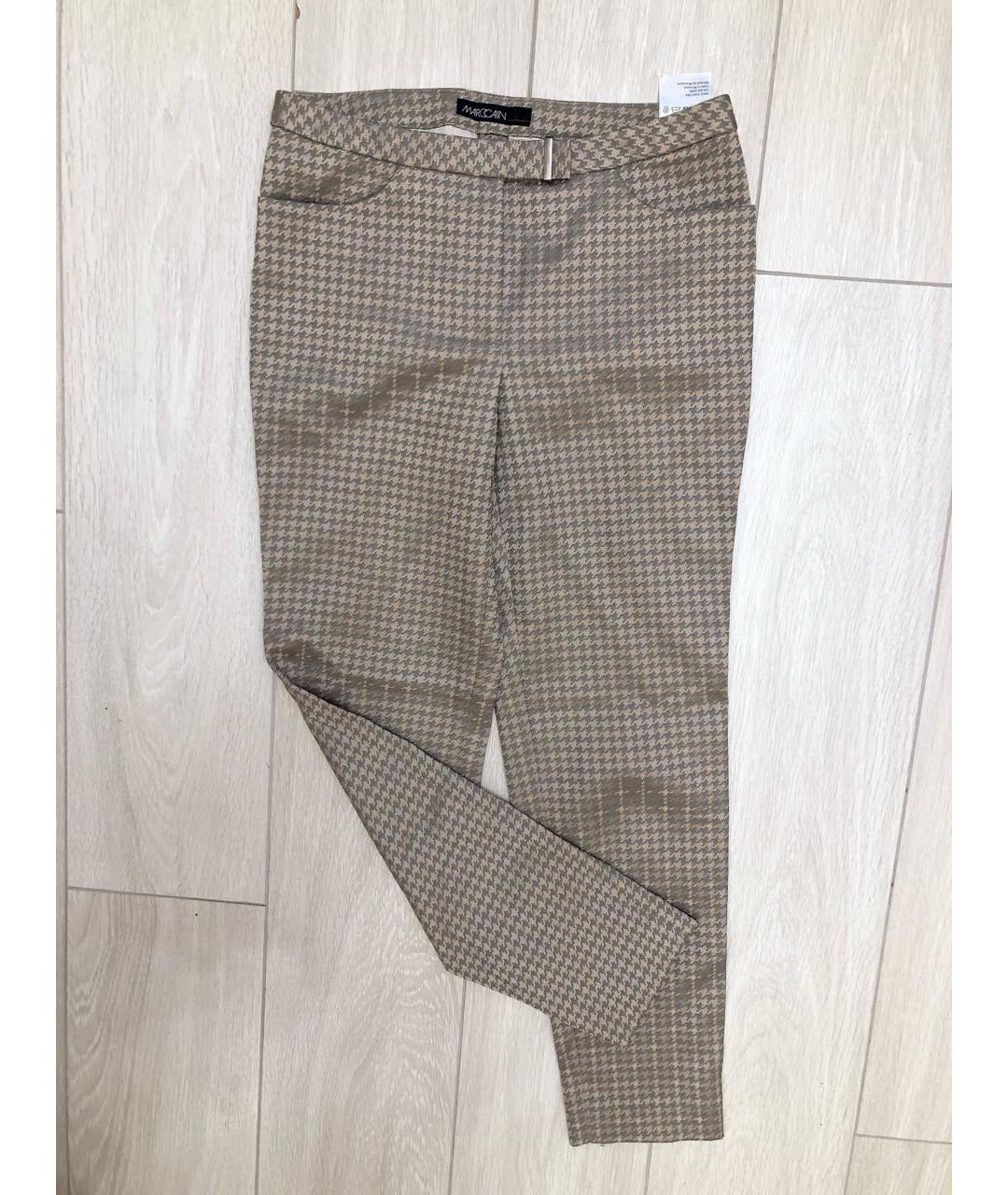 MARC CAIN Бежевые полиэстеровые брюки узкие, фото 2